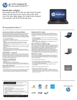 HP Pavilion Data Sheet