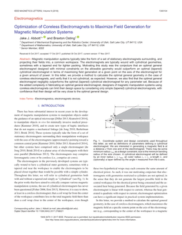 Optimization of Coreless Electromagnets to Maximize Field Generation for Magnetic Manipulation Systems Jake J