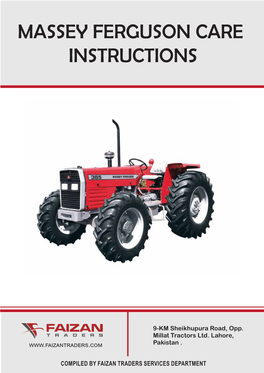 Massey Ferguson Care Instructions