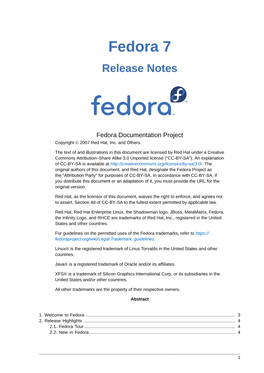 Fedora 7 Release Notes