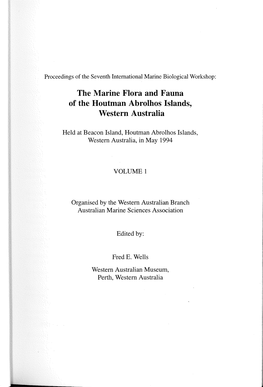 Marine Benthic Algae of the Houtman Abrolhos Islands, Western Australia