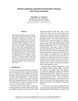 Branch and Bound Algorithm for Dependency Parsing with Non-Local Features