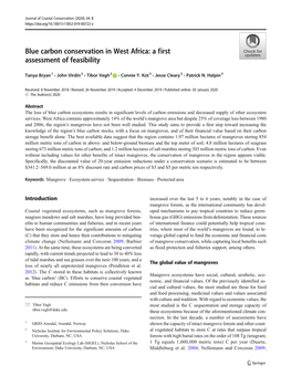 Blue Carbon Conservation in West Africa: a First Assessment of Feasibility