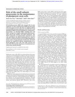 Role of the Small Subunit Processome in the Maintenance of Pluripotent Stem Cells