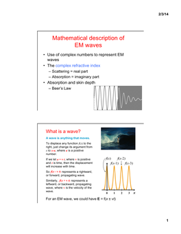 Mathematical Description of EM Waves