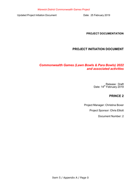Project Initiation Document Date: 25 February 2019