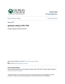 Graduate Catalog 1996-1998