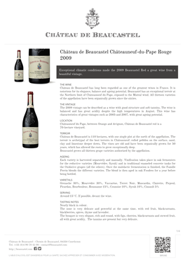 Château De Beaucastel Châteauneuf-Du-Pape Rouge 2009