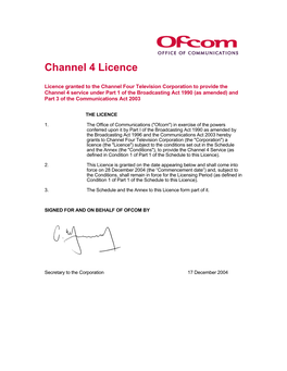Channel 4 Licence