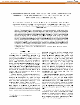 J. C. 2, M. RODAS2, J. F. F. J. L INTRODUCTION Nontronite Is a 2:1 Swelling Phyllosilicate in Which Tetrahedral Sites Are Pred