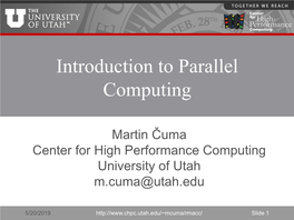 Introduction to Parallel Computing