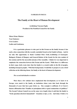 The Family at the Heart of Human Development