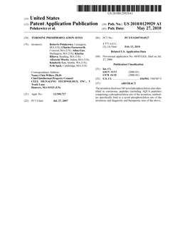 (12) Patent Application Publication (10) Pub. No.: US 2010/0129929 A1 Polakewicz Et Al