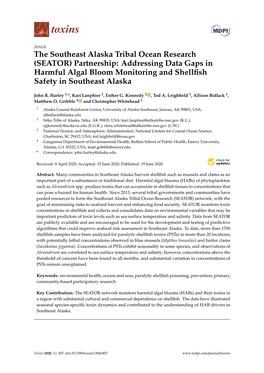 (SEATOR) Partnership: Addressing Data Gaps in Harmful Algal Bloom Monitoring and Shellfish Safety in Southeast Alaska