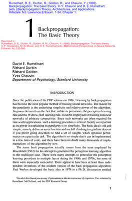 Backpropagation: 1Th E Basic Theory