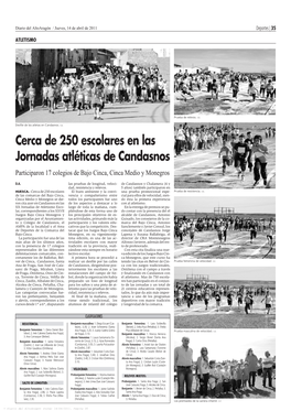 Cerca De 250 Escolares En Las Jornadas Atléticas De Candasnos Participaron 17 Colegios De Bajo Cinca, Cinca Medio Y Monegros