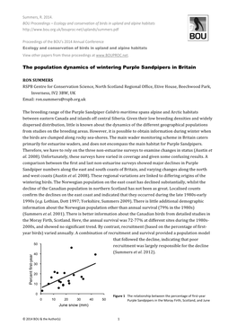 The Population Dynamics of Wintering Purple Sandpipers in Britain