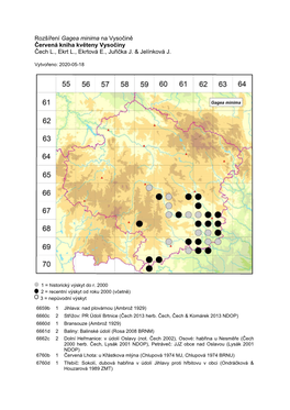 Rozšíření Gagea Minima Na Vysočině Červená Kniha Květeny Vysočiny Čech L., Ekrt L., Ekrtová E., Juřička J