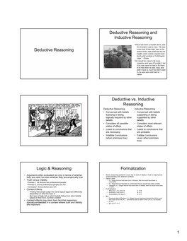 Deductive Reasoning Deductive Reasoning and Inductive