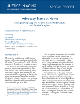 SPECIAL REPORT Advocacy Starts at Home