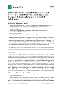 A General Approach Towards the Synthesis of Heterocyclic Compounds Bearing Emergent Fluorinated Substituents