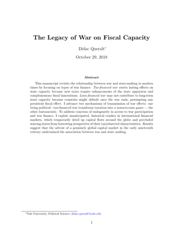 The Legacy of War on Fiscal Capacity