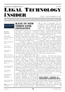 Issue 48 ❶ 13 October 1997 LEGAL TECHNOLOGY Insider LATEST NEWS COMMENT & ANALYSIS