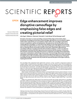 Edge Enhancement Improves Disruptive