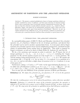 Arxiv:1601.07466V5 [Math.NT]