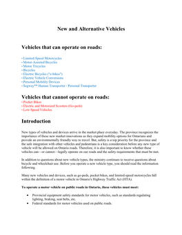 Vehicles That Cannot Operate on Roads: Introduction