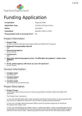 Funding Application