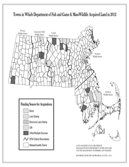 Towns in Which Department of Fish and Game & Masswildlife Acquired Land in 2012