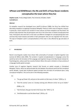 The Ins and Outs of How Navan Residents Conceptualise the Town Where They Live