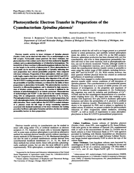 Cyanobacterium Spirulinaplatensis'