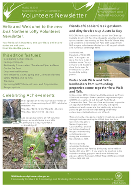Hello and Welcome to the New Look Northern Lofty Volunteers Newsletter