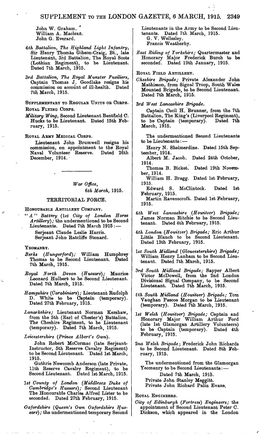 Supplement to the London Gazette, 6 Maech, 1915. 2349