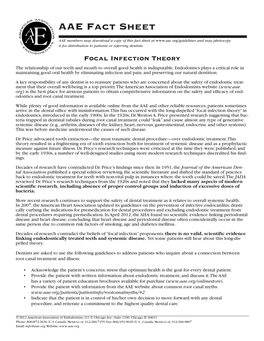 Aae Focal Infection Theory