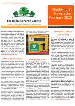 SHADOXHURST NEWSLETTER FEBRUARY 2020 Issue 1