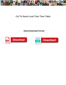 Cst to Neral Local Train Time Table