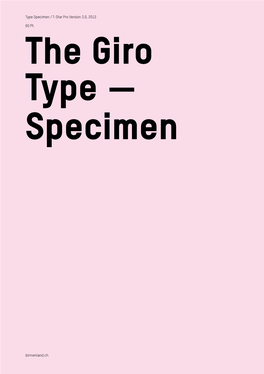 The Giro Type — Specimen