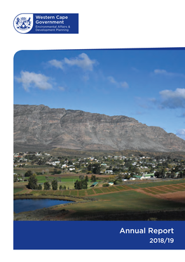 Annual Report 2018/19 WESTERN CAPE GOVERNMENT