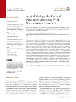 Surgical Strategies for Cervical Deformities Associated With