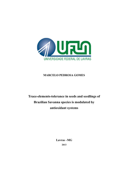 Trace-Elements-Tolerance in Seeds and Seedlings of Brazilian Savanna Species Is Modulated by Antioxidant Systems