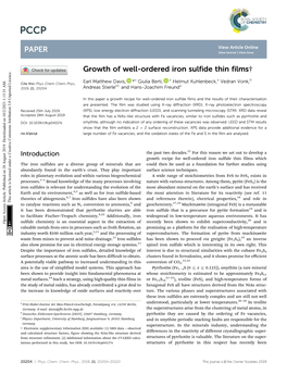 Growth of Well-Ordered Iron Sulfide Thin Films†