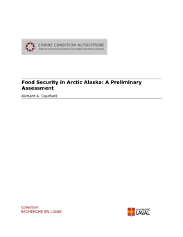 Food Security in Arctic Alaska: a Preliminary