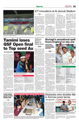 Tamimi Loses QSF Open Final to Top Seed Au