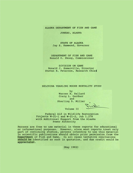NELCHINA YEARLING MOOSE MORTALITY STUDY by Warren B