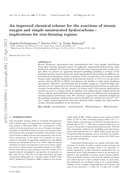 An Improved Chemical Scheme for the Reactions of Atomic Oxygen And