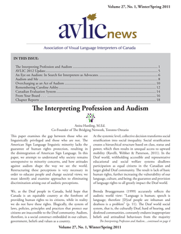 E Interpreting Profession and Audism