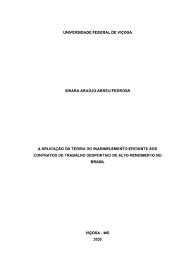 Universidade Federal De Viçosa Sinara Araújo Abreu